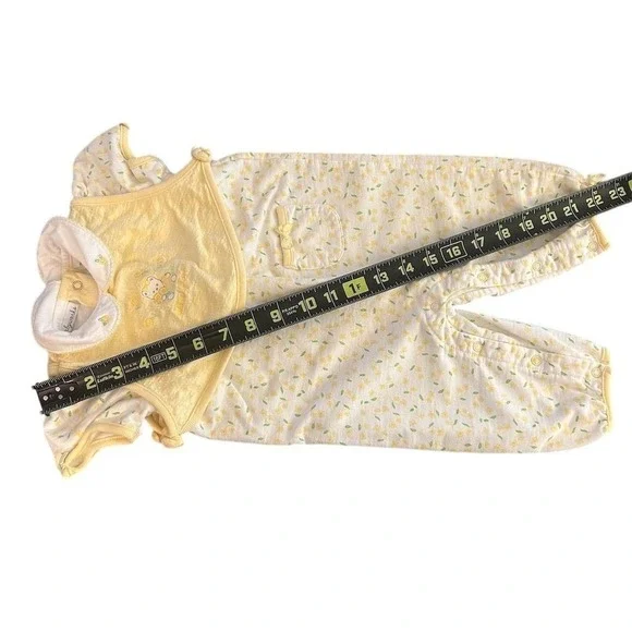 Babyworks Baby Girls Yellow Floral Bear Smocked Romper Jumpsuit 6-9M - Picture 4 of 7